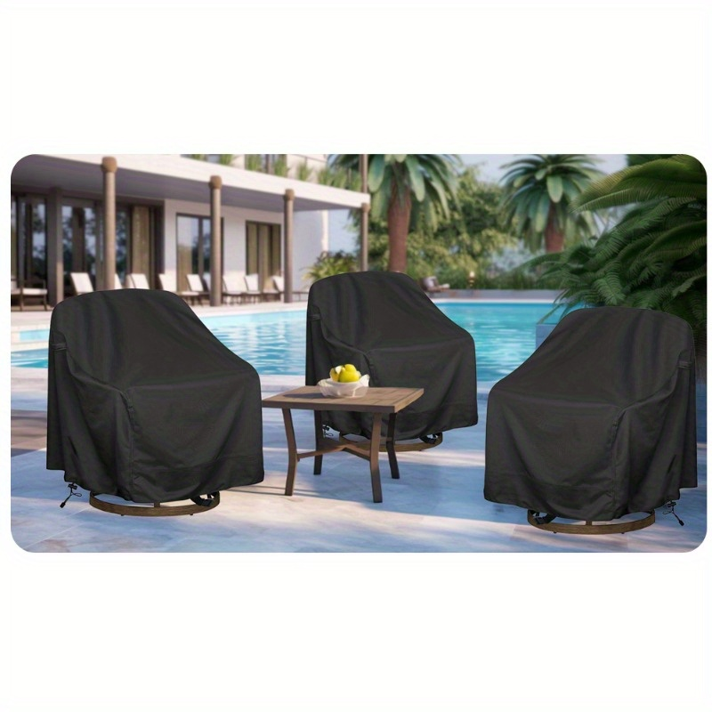 Swivel Patio Chair Covers Waterproof 2 Pack, Heavy Duty Outdoor Furniture Covers 27.5"W x 32.5"D x 43"H, All-Weather UV & Win