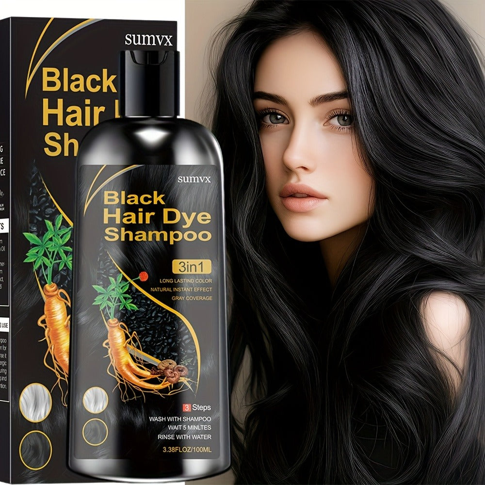 Hair Dye Shampoo, SUMVX 100ml 3-in-1 Bottle with Brown, Chestnut Brown and Black Shade Options — image 3