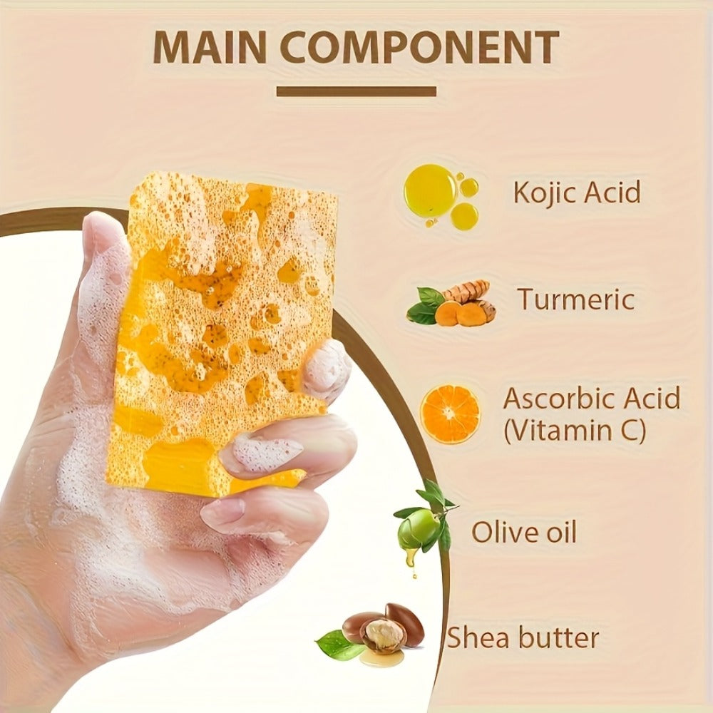 Turmeric Vitamin C Facial Cleansing Kit Face Wash Foam Soap Bars Set Nourishing Gentle for Bath Time — image 7
