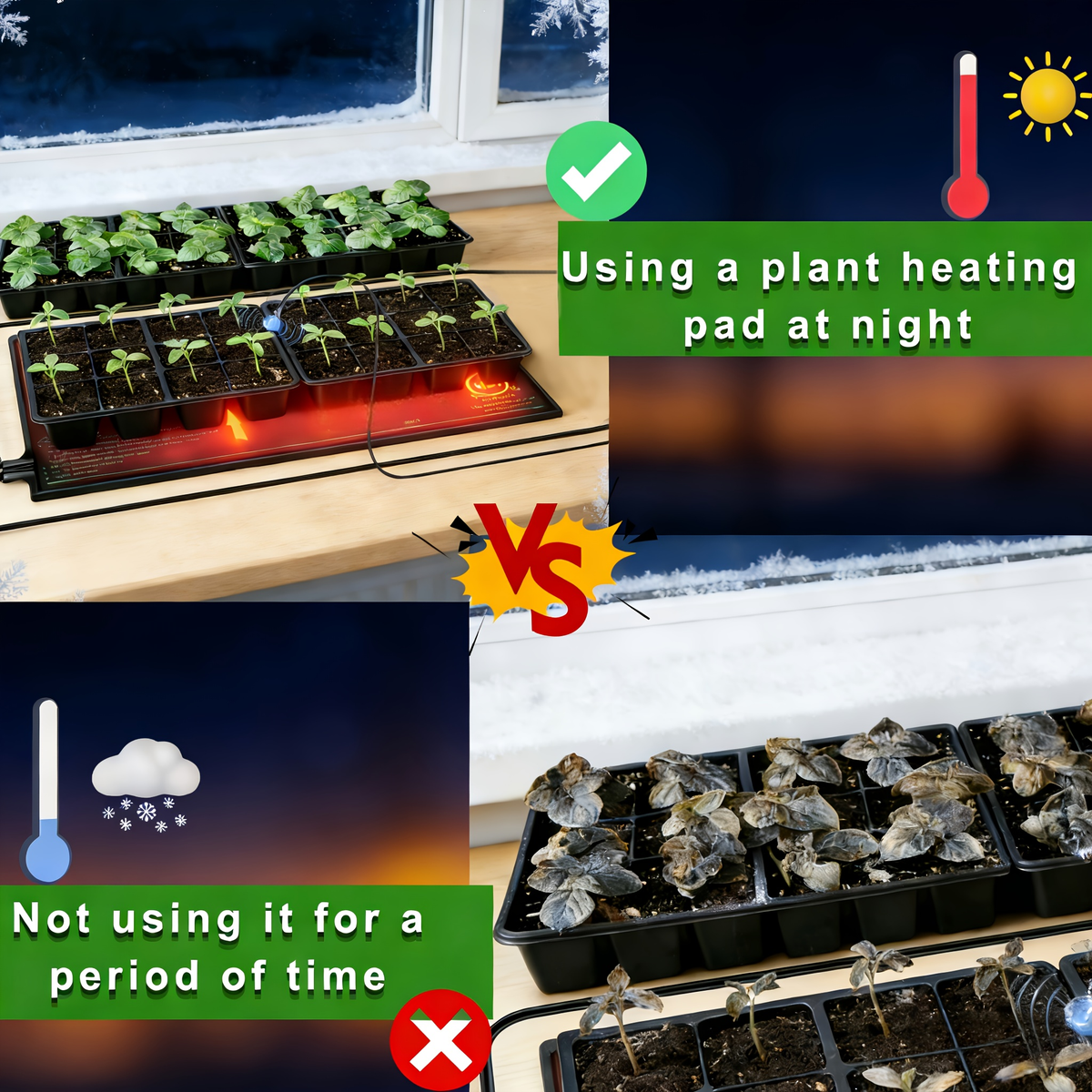 Seedling Heat Mat with Smart Thermostat Control, PVC Germination Heating Pad Accelerate Seed Sprouting Root Zone Warmth — ima