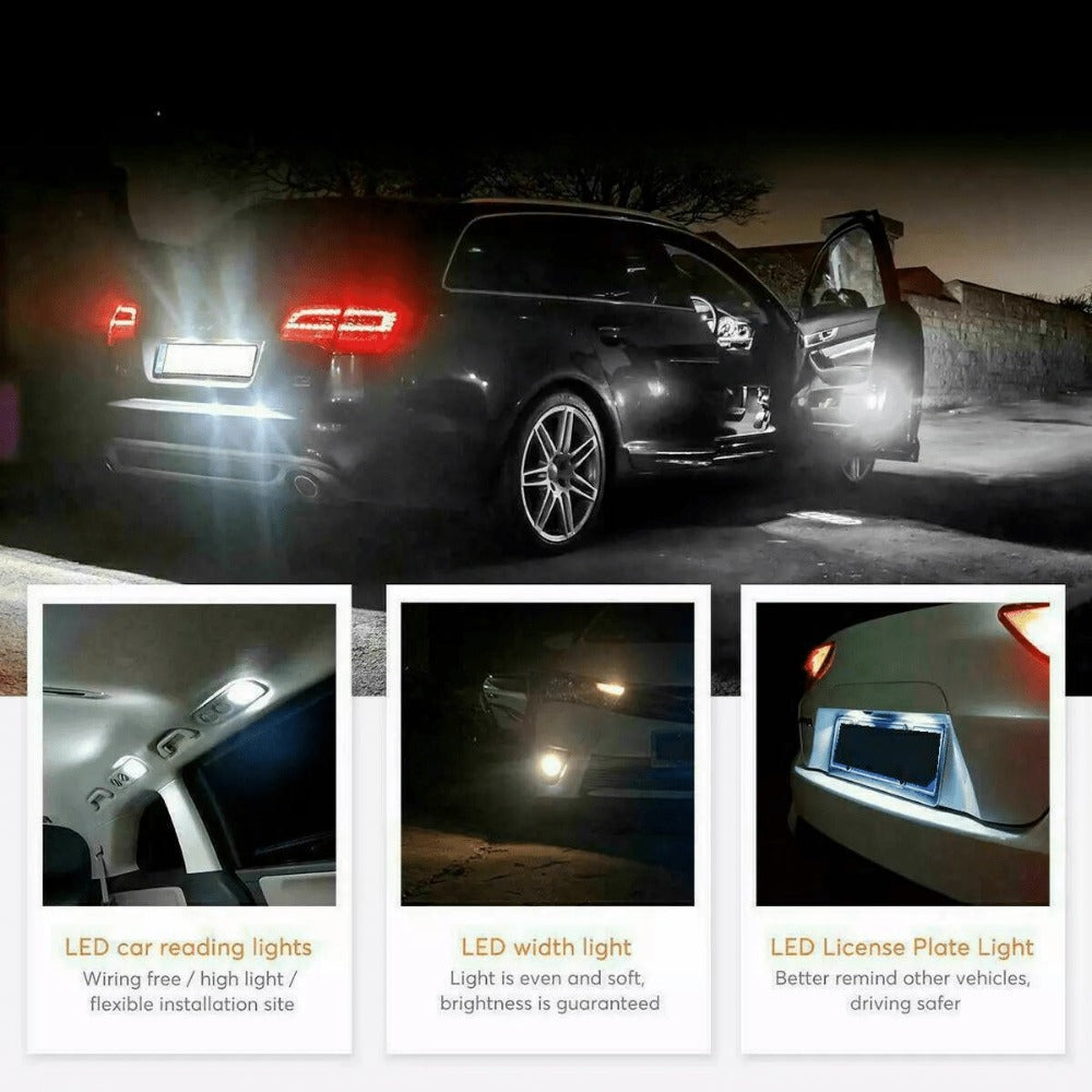 LED Car Interior Light Bulbs 40PCS W5W 168 6000K Cold White – Width Indicator Reading Roof Dome Lamp Replacement Set — image 