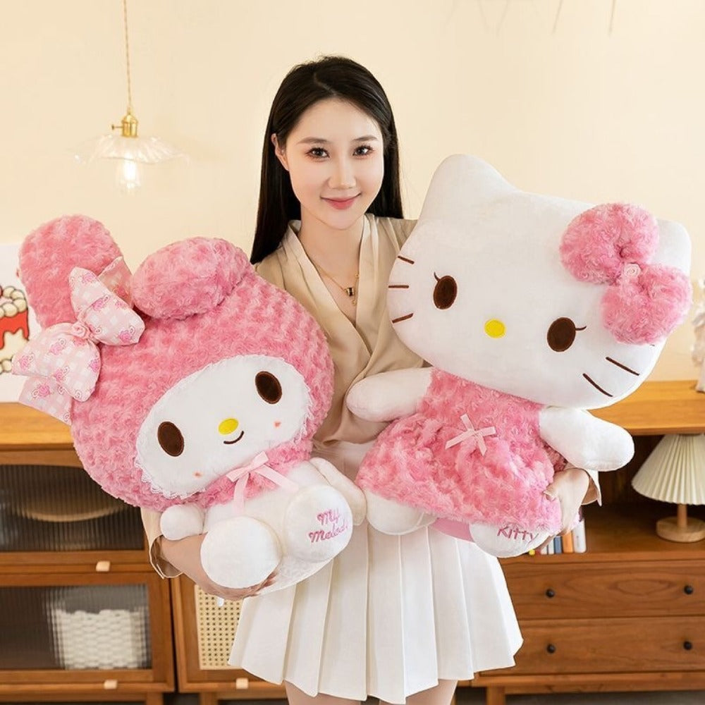 Plush Toy Hello Kitty or My Melody Rose-Pink 14-Inch Character Doll for Kawaii Display and Gifting — image 11