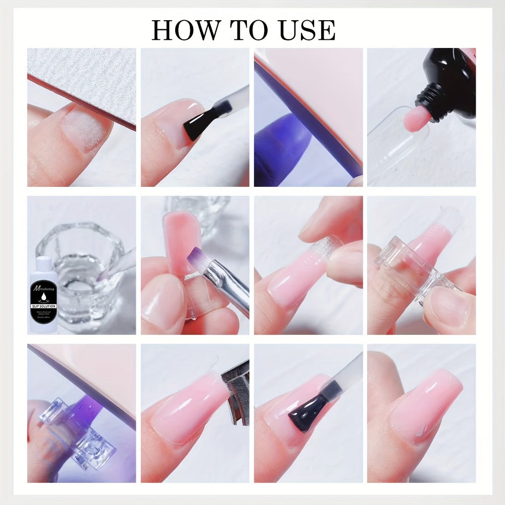 Poly Nail Gel Extension Kit 6 Colors with USB UV LED Lamp & Slip Solution – All-in-One Polygel Nail — image 9