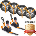 Ratchet Tie-Down Straps with Auto-Retract & Speed Control – Heavy-Duty Cargo Securing Kit with Hooks & Storage Bag | Motorcyc
