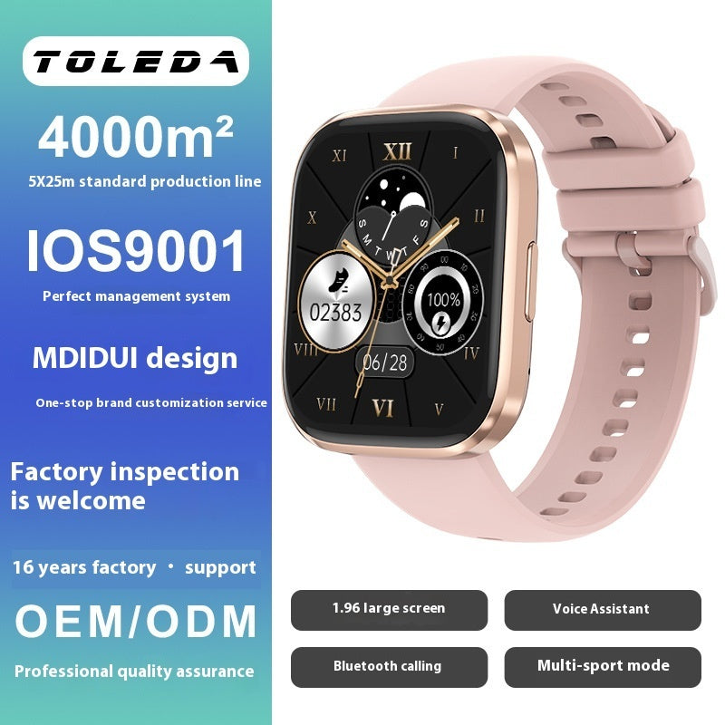 Bluetooth Calling Heart Rate Blood Oxygen Quick Reply Waterproof Sports Watch