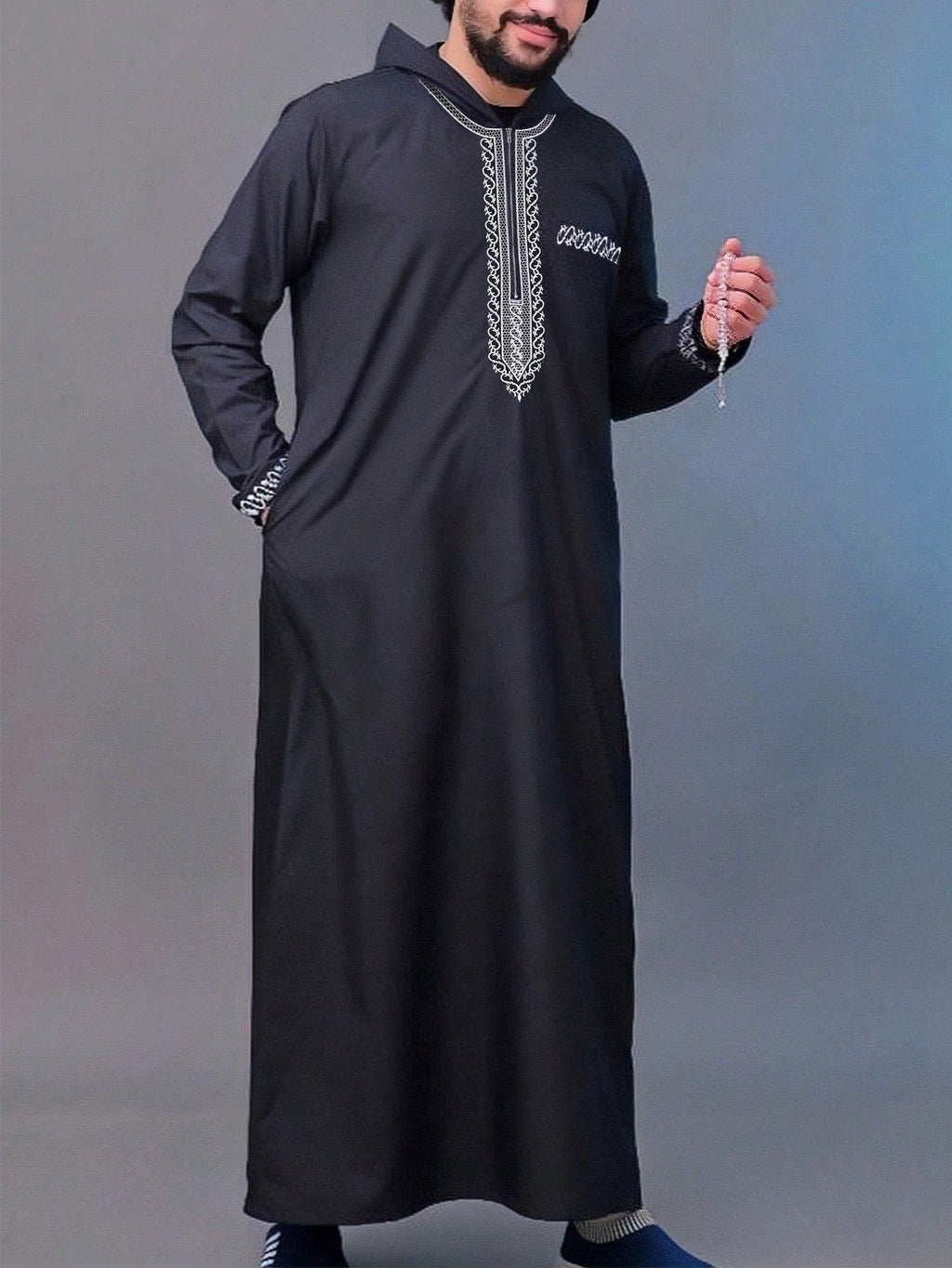 New Men's Loose Hooded Robe