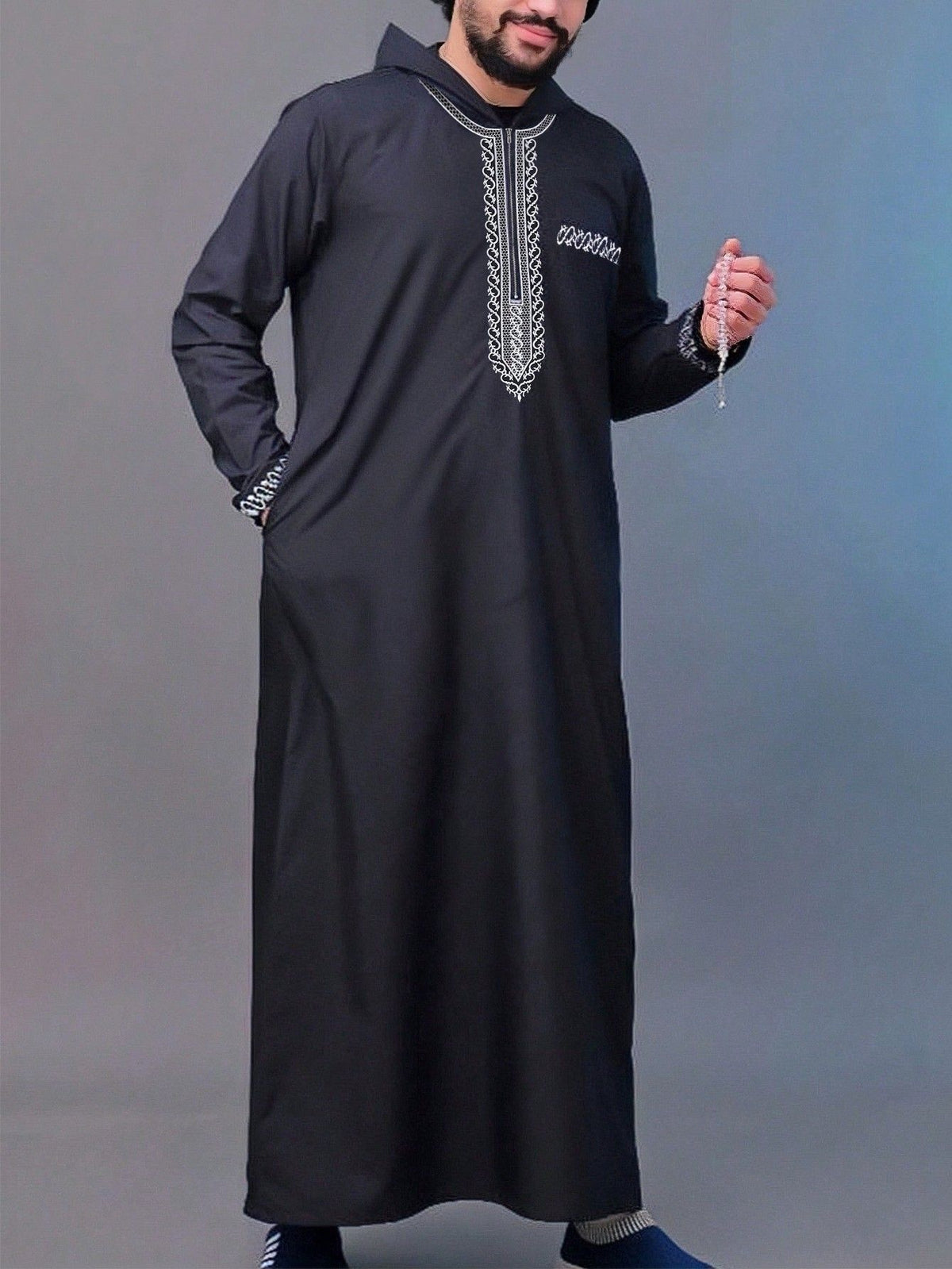 New Men's Loose Hooded Robe