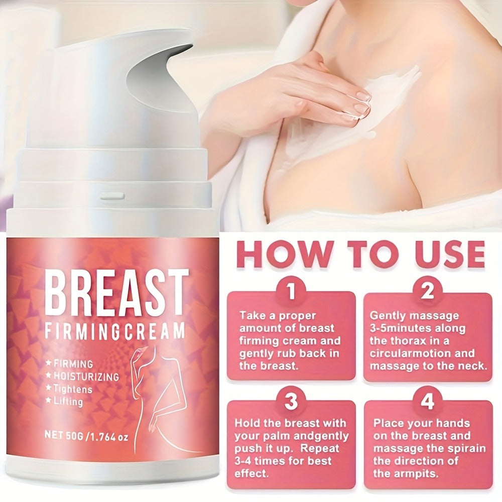 Body Cream 50g Pump Bottle with Jojoba Oil, Honey, Caffeine and Shea Butter for Bust and Chest Massage — image 4