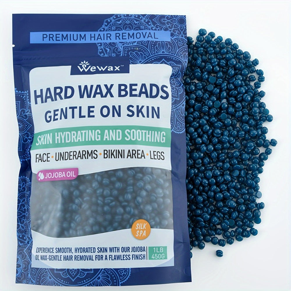 Hard Wax Beads 450g Brazilian Strong Adhesion No-Strip – Precision At-Home Waxing for Bikini Legs Underarms Arms Body Face — 
