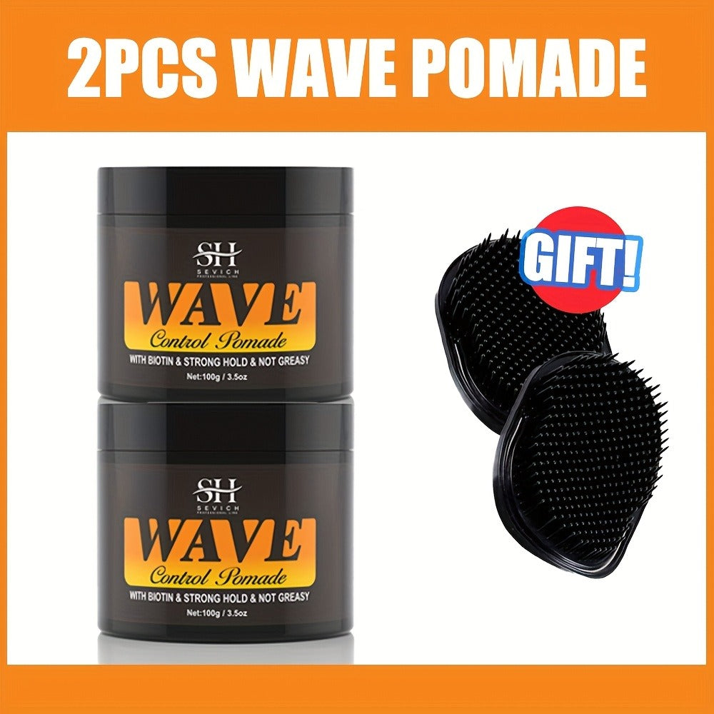 360 Wave Pomade Strong Hold Hair Styling with Jojoba Oil – Frizz Control Moisturizing Formula for Dreads Locks Twists Coily C