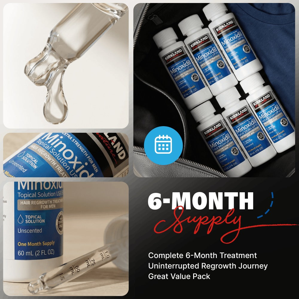Minoxidil 5% Extra Strength Topical Solution for Men Hair Regrowth - Kirkland Signature 6-Month Supply — image 7