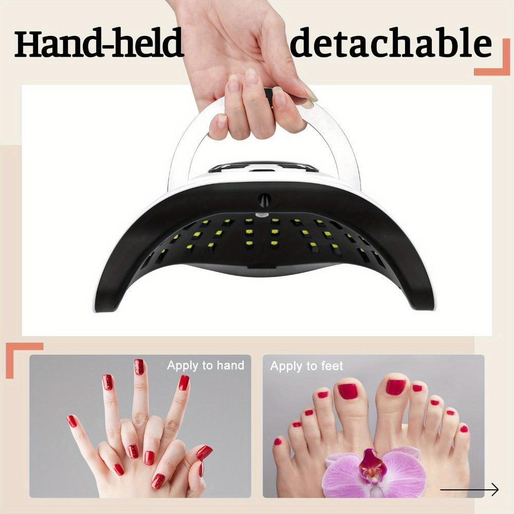 White Arch LED Nail Lamp with 380W and 81-Bead Labels, LCD Display and Four Timer Settings — image 7