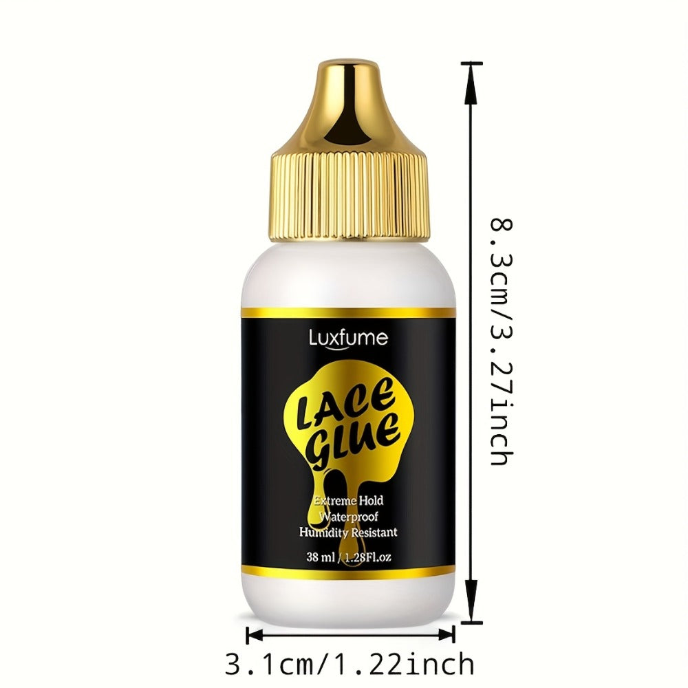 Wig Glue Latex Free 1.28oz Lace Front Traceless Sweat Rain Resistant All Day Wear Sensitive for Home, Travel and Salon Hair S