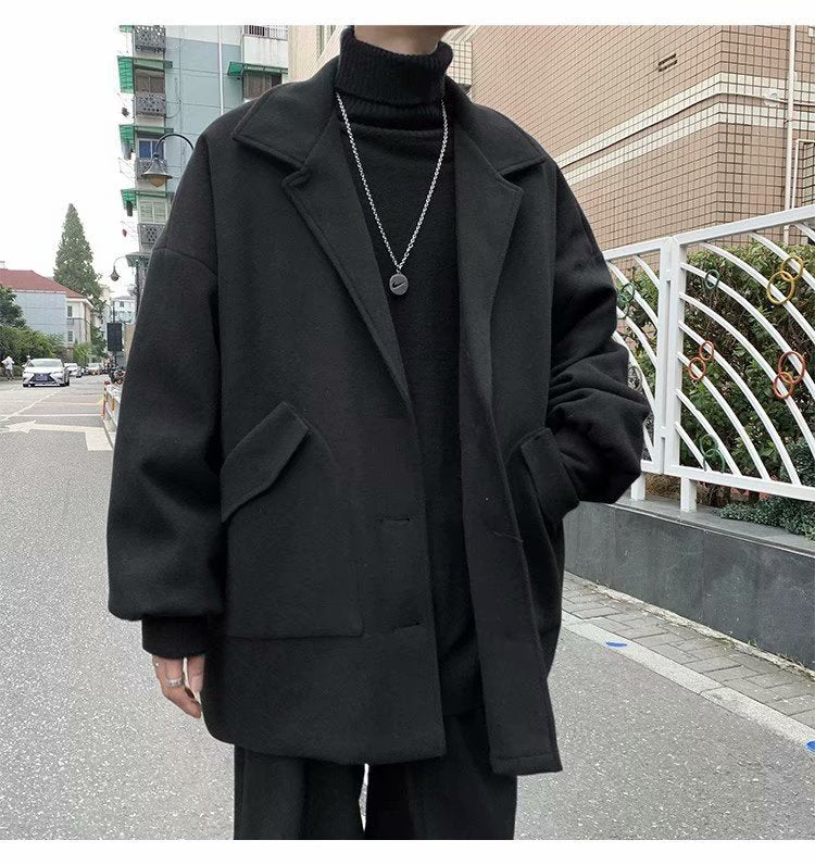 Mens All-match Casual Springfall Relaxed-fit Trench Coat