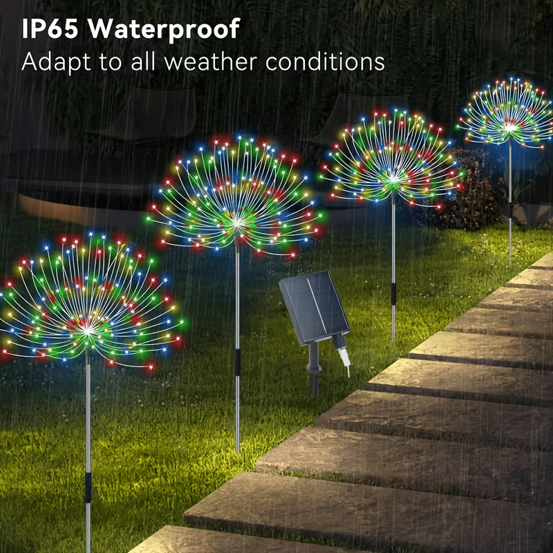 Solar Garden Lights Firework Stakes with 240-640 LEDs, 8 Modes, 4/8 Packs and Three Light Colors — image 26