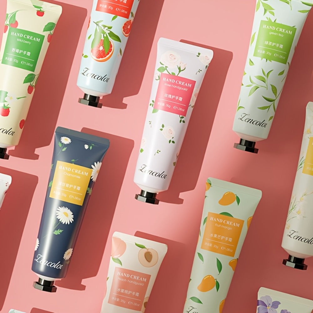 Ten-Piece Hand Cream Gift Box with Botanical and Fruit-Print Travel Tubes in Coordinated Assortment — image 8