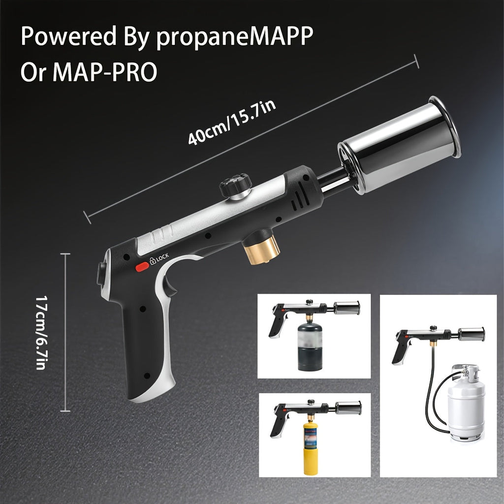 Handheld Propane or MAPP Torch with Trigger Ignition, Flame Control and Black or Golden Finish — image 3