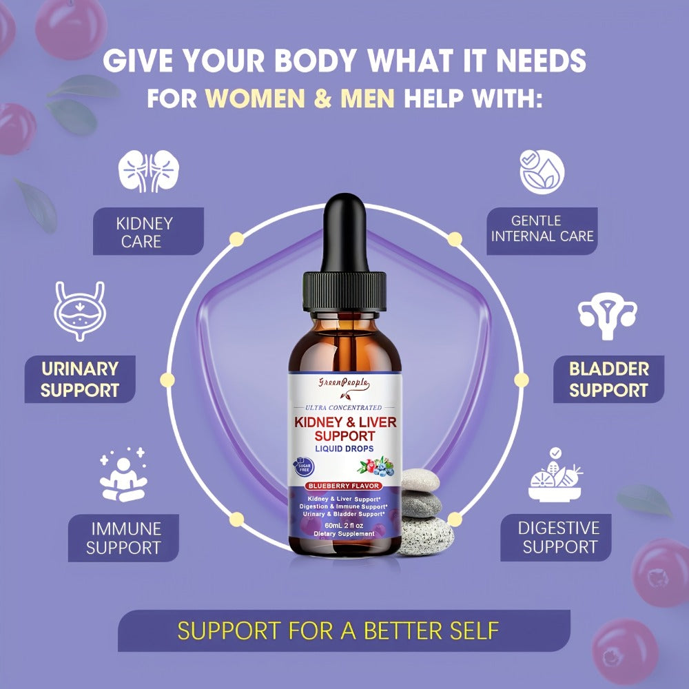 Milk Thistle Liver & Kidney Support Liquid Supplement 27-in-1 Vegan Herbal Formula, Alcohol-Free Fast-Absorbing Detox — image