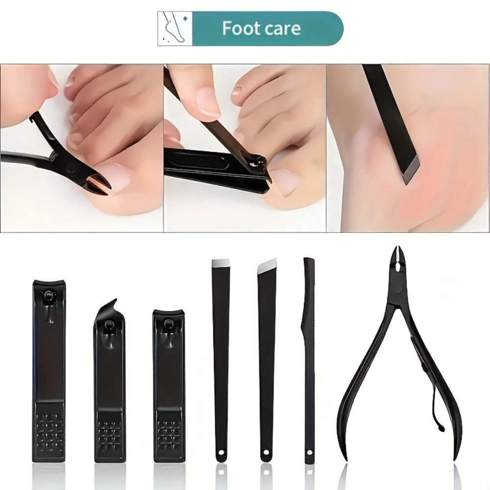 Manicure & Pedicure Kit 25 Piece Stainless Steel Nail Clipper Set – Professional Sharp Blade Complete Home Nail Care Tools fo