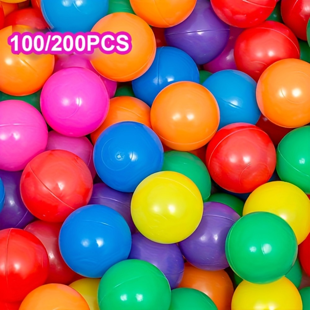 Colorful Plastic Ball Pit Balls for Kids, 100 or 200pcs Vibrant Mixed Color Balls for Ball Pools — image 1