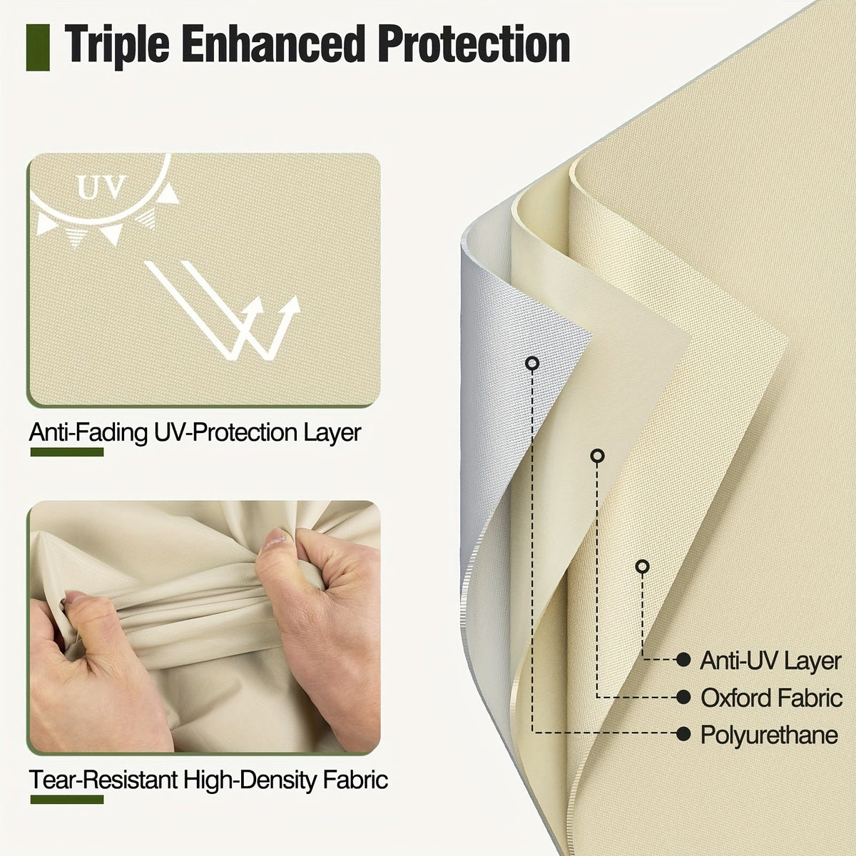 Two-Pack Patio Chair Covers in Beige and Brown with 32- or 35-Inch Width and 36-Inch Height — image 4