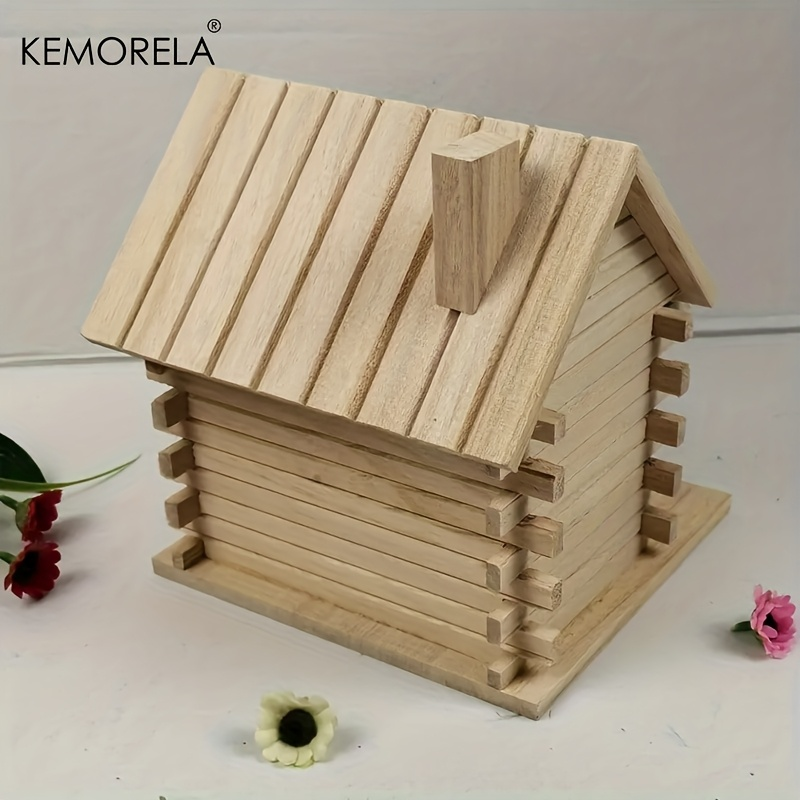 Wooden Bird Nest Breeding Box for Parrots & Small Birds – Hanging Outdoor Cage Accessory, Natural Solid Wood Birdhouse — imag