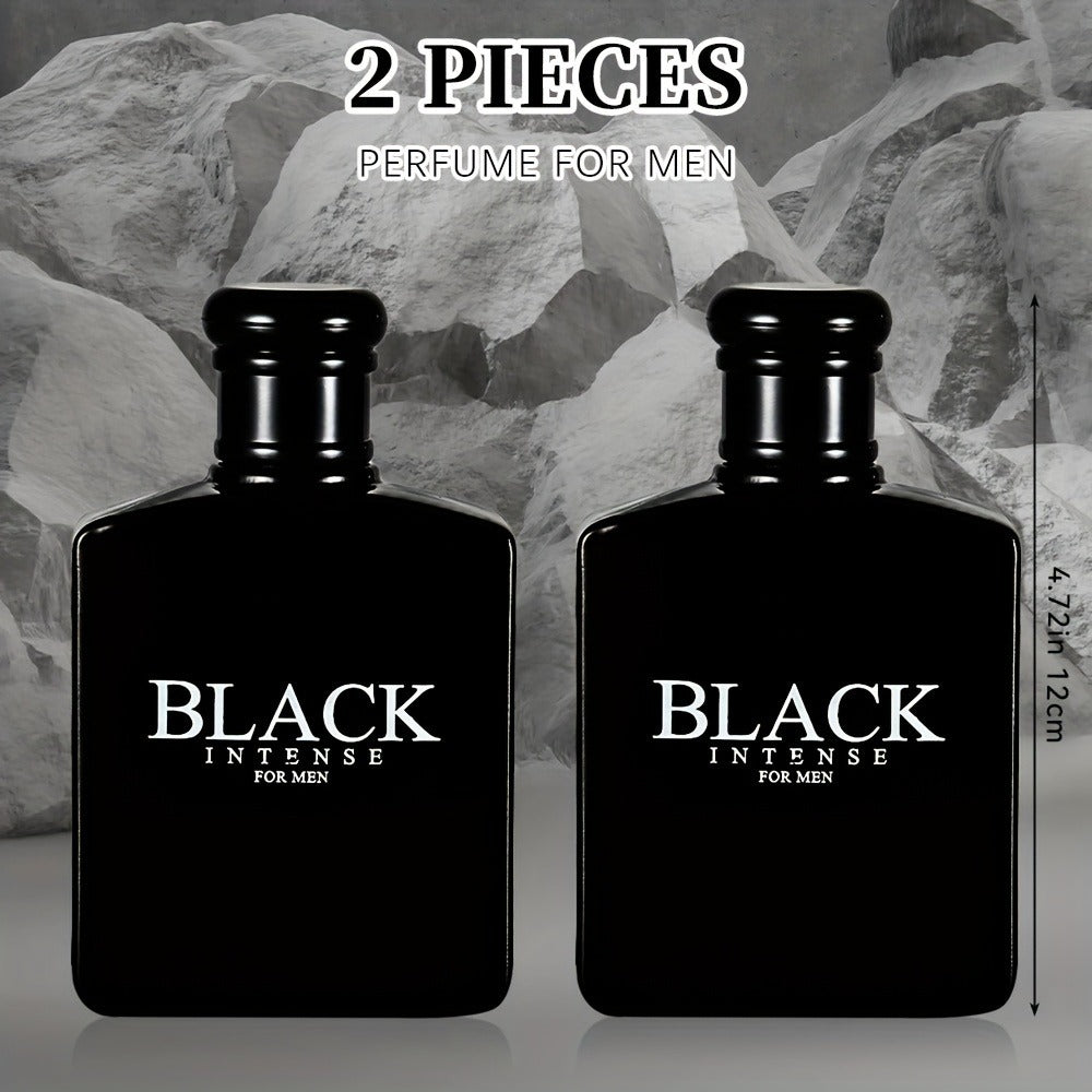 Men's Cologne Black Intense 100ml Eau de Toilette Two-Bottle Set in Matching Black Spray Bottles — image 4