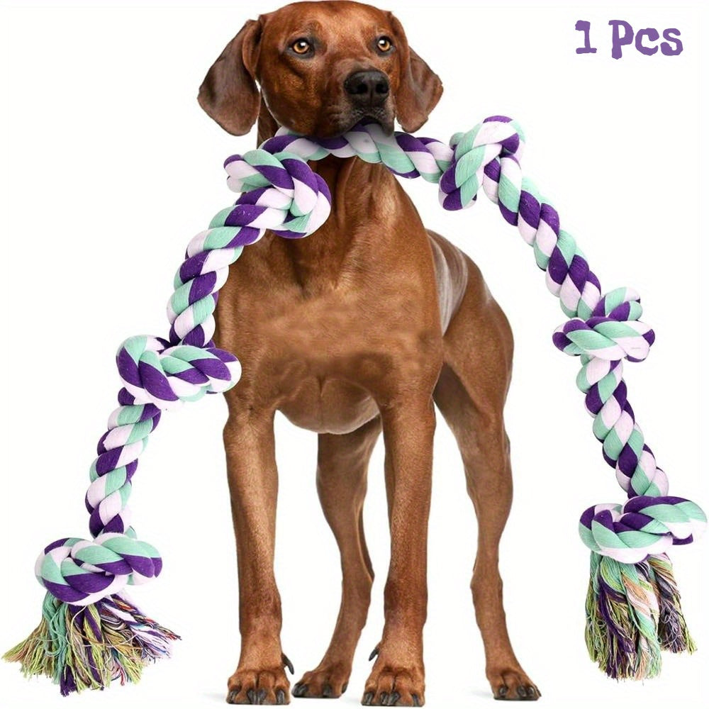 Dog Toy Six-Knot Twisted Rope Bone in Two Colorways for Tug, Fetch and Chew Play with Medium or Large Dogs — image 3