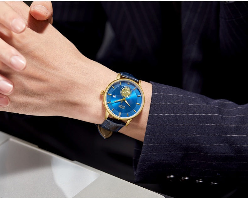 Waterproof Transparent Bottom Business Men's Mechanical Watch