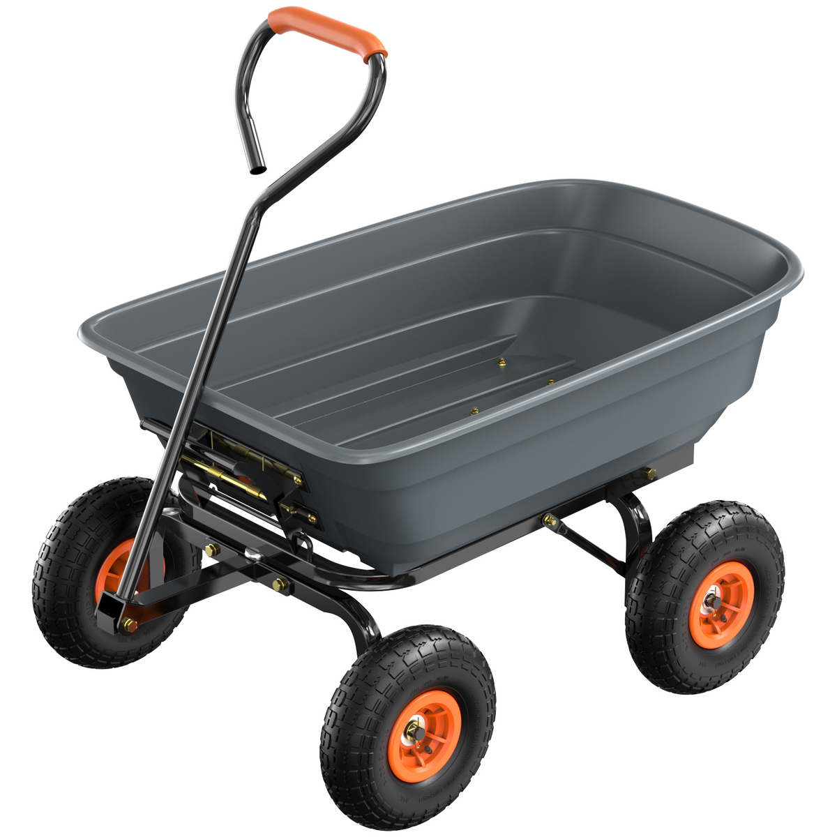 Garden Cart Dump Wagon, 4-Wheel Poly Cargo Cart with 2-in-1 Handle for Garden, Farm, Lawn and Yard Hauling — image 11