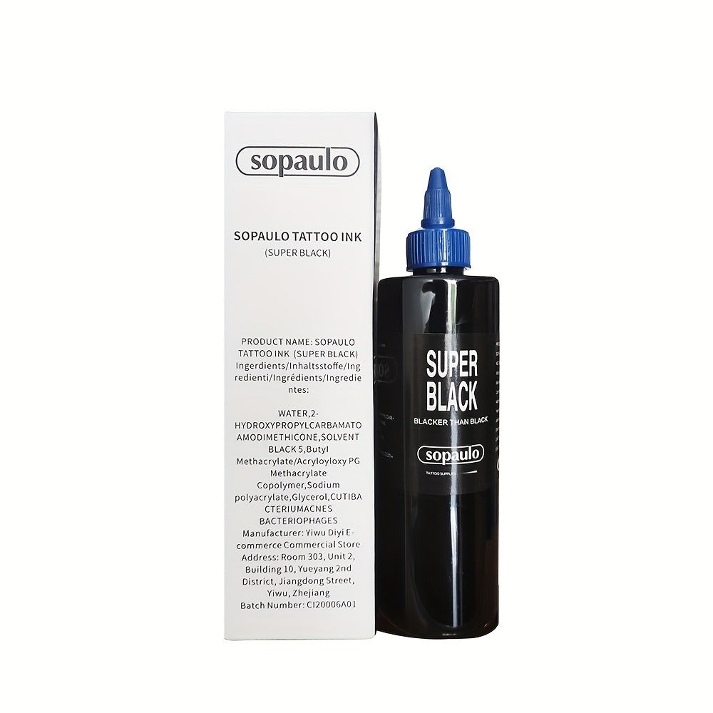 Tattoo Ink 8oz 240ml Single Black Bottle with Ultra-Dark Color Label and Large-Capacity Format — image 2