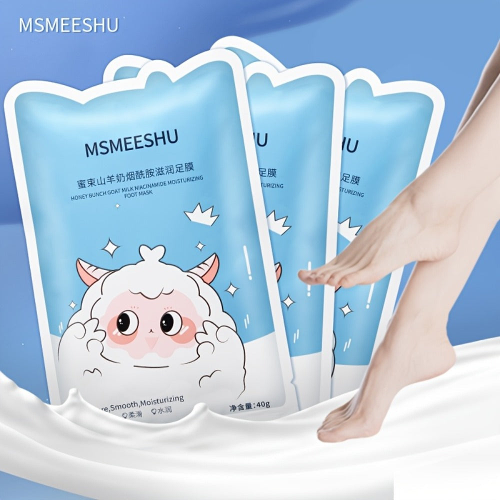 Moisturizing Foot Mask Socks with Goat Milk, Niacinamide & Ceramides – Exfoliating Cracked Heel Treatment — image 7
