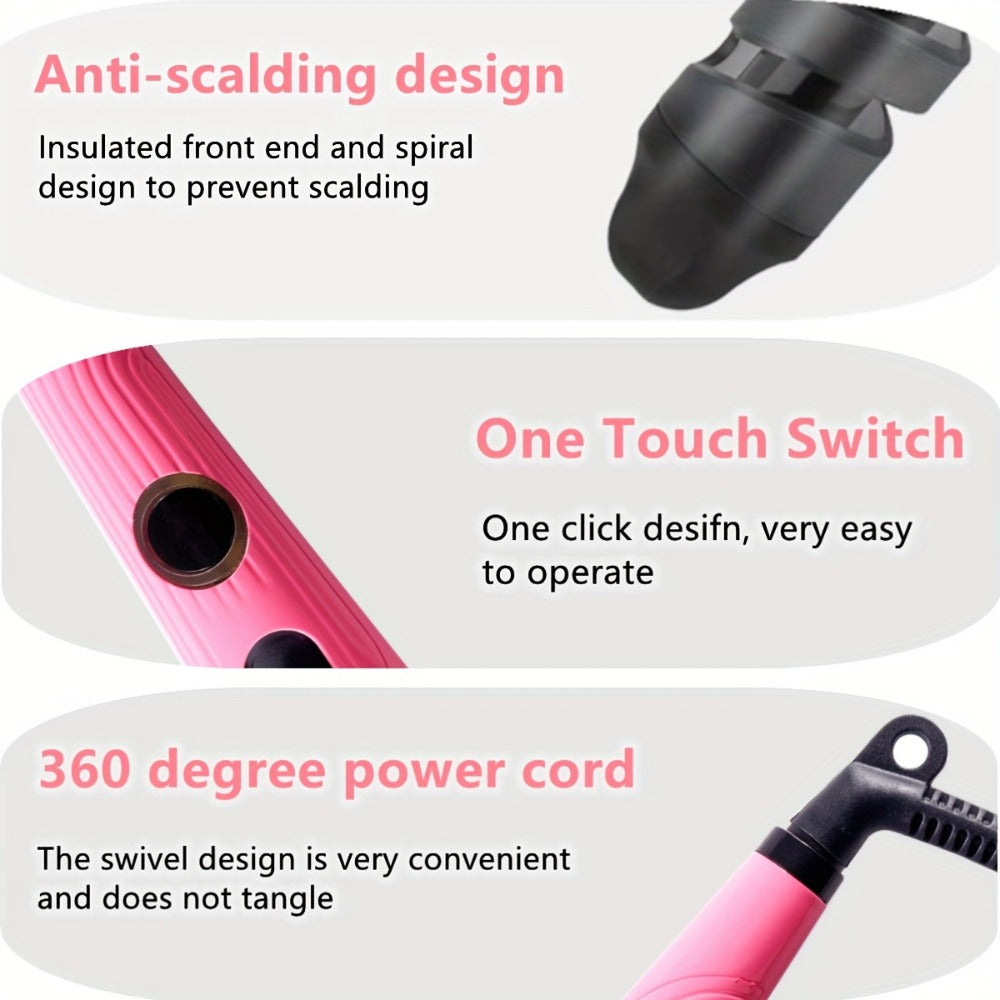 Spiral Curling Wand for Women Professional Hair Curler Electric Curl Iron Fast Heat-Up Waves, for Home, Travel and Salon Hair