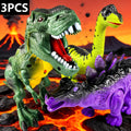 Interactive Dinosaur Toy Set 3 Pack with Walking, Roaring Sound & Lights, Electric T-Rex, Stegosaurus & Brachiosaurus — image