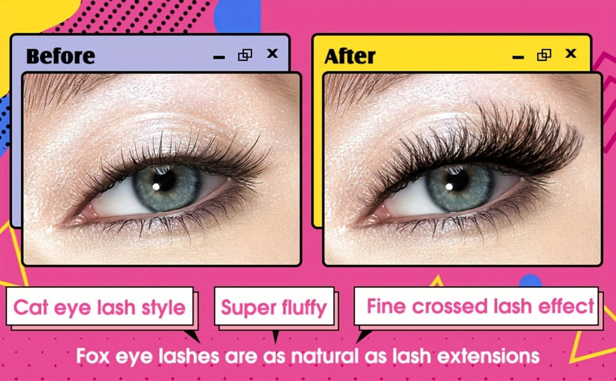 Wispy Cat-Eye False Eyelashes, 30-Piece Pack with Clear Bands in Stacked Pink Storage Trays — image 7