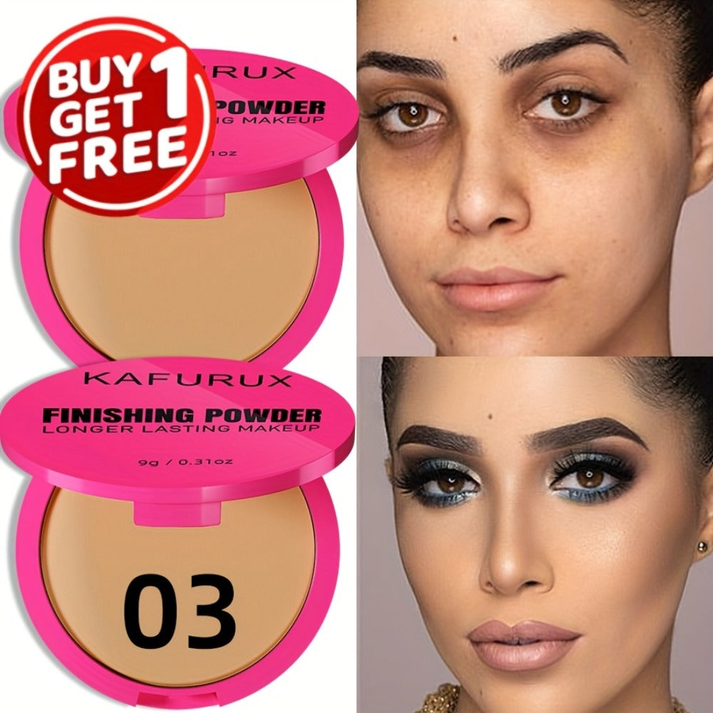 Pressed Powder Foundation 2 Pcs Set Waterproof Sweatproof Lightweight Buildable Coverage, for Makeup, Travel and Everyday Van