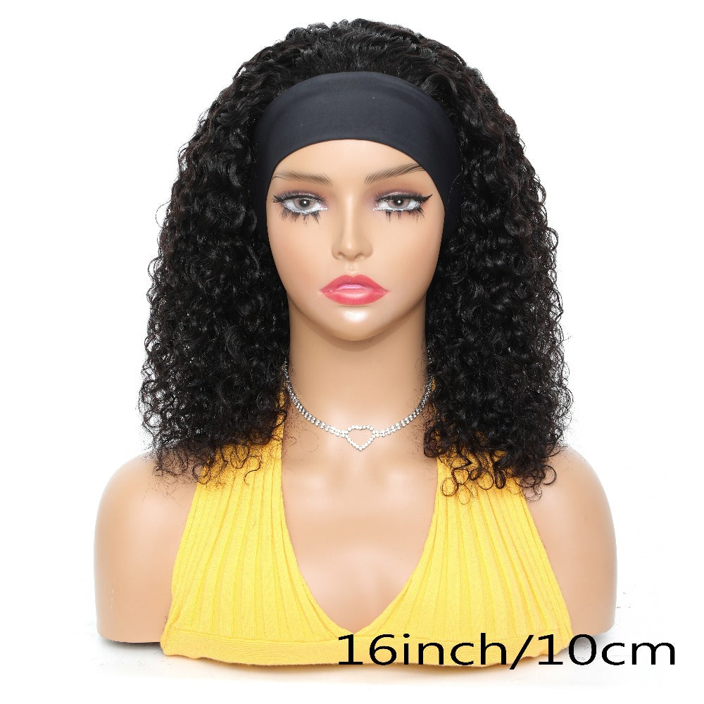 Kinky Curly Headband Human Hair Wig in Natural Color with 14-, 16- or 20-Inch Length Options — image 3