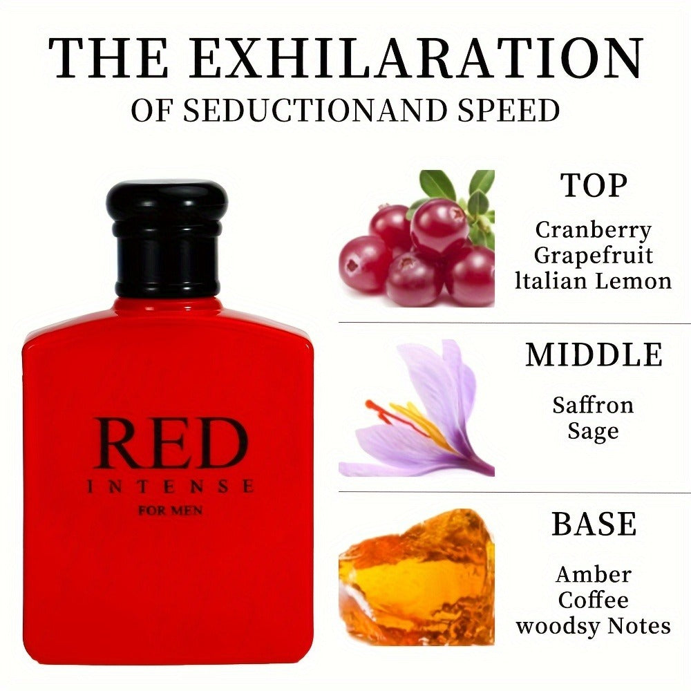 Men's Cologne Eau de Toilette 3.4 fl oz Woody Spicy Cranberry Italian Lemon Grapefruit for Bath Time, Home Spa and Personal C