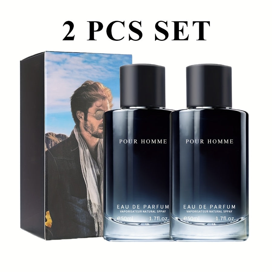 Fougere EDP for Men 2-Piece Set 50ml Pepper Lavender Cedarwood Long Lasting Paraben-Free Aromatic Masculine Eau de Parfum Dai