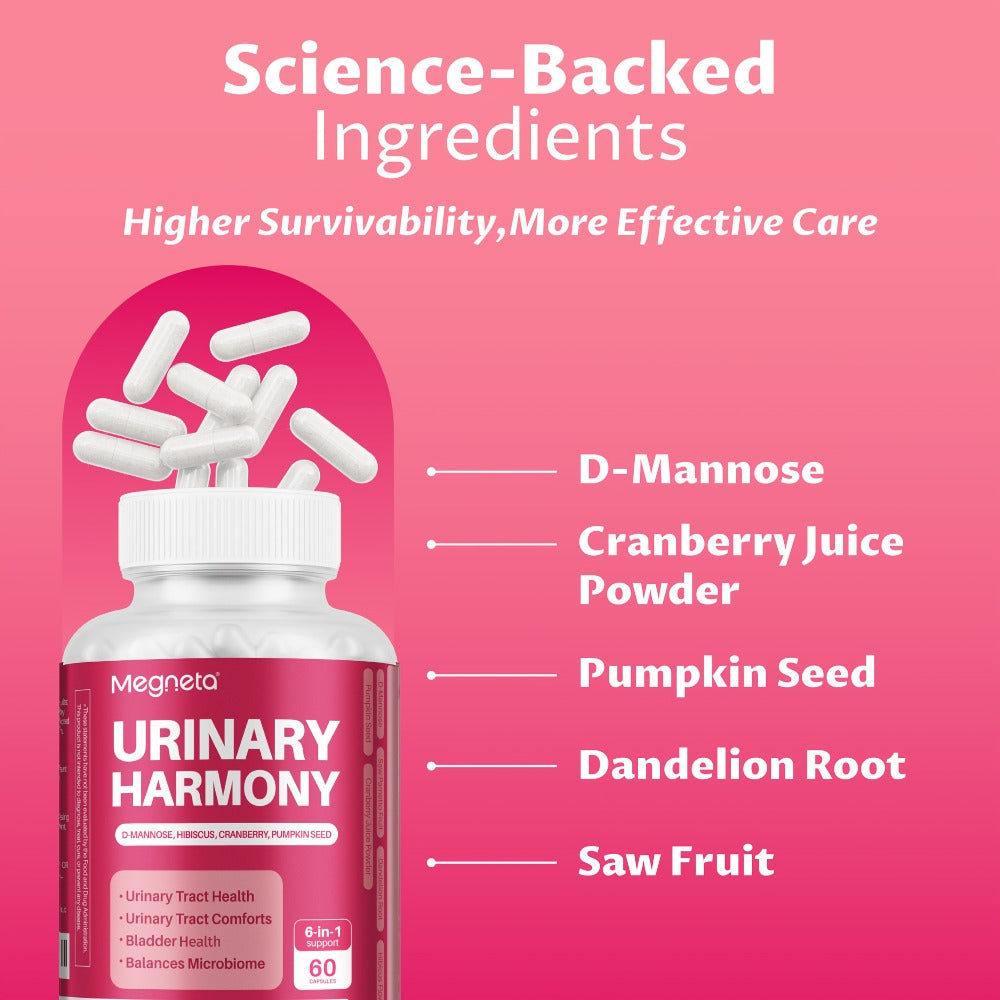 Dietary Supplement Capsules with Megneta Label, D-Mannose, Hibiscus, Cranberry and 60 Count — image 14