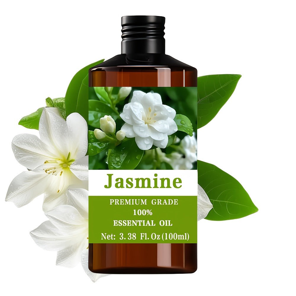 Jasmine-Scented Aromatic Oil in 100ml Amber Bottle with Floral Label and Single Capacity Option — image 1