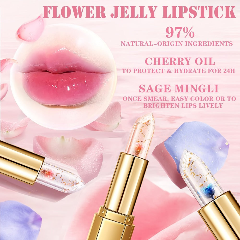 Color Changing Lip Gloss Set 3 Pcs, Temperature Magic Pink Tint Crystal Jelly Balm & Lipstick, Plant Squalane Lip Makeup — im