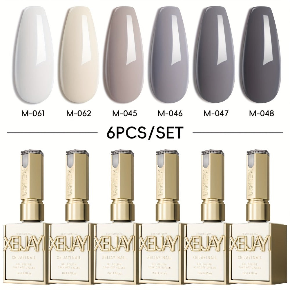 Gel Nail Polish 6-Piece 15ml Rainbow-Candy Frame-Bottle Sets in 7 Numbered Color Palettes for Nail Art — image 15