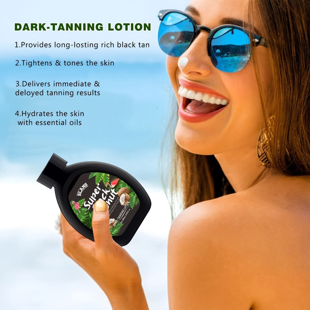 Sunless Tanning Cream with Coconut Natural Glow Bronzing Lotion Alcohol-Free BPA-Free for All Skin Types Medium Skin Tone Dai