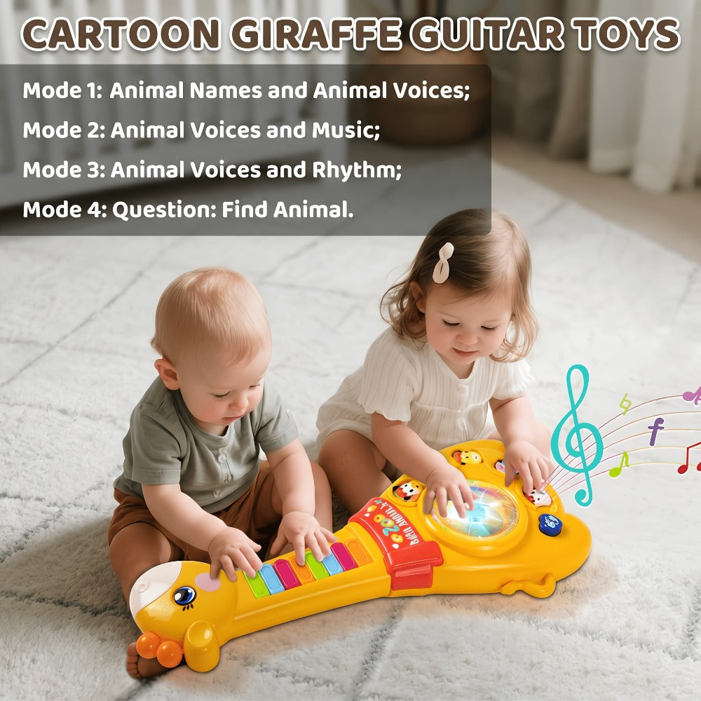 Giraffe Guitar Toy Baby 12 Months with Piano Keys, Animal Sounds & Flashing with the Listed Color, Size or Set Options for Ev