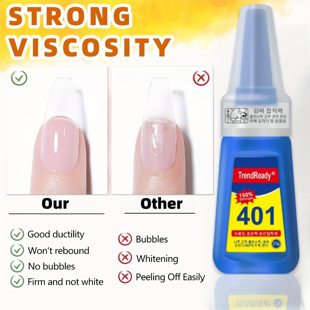 Nail Glue 2 Pack 25g Each Super Strong Waterproof Extra Hold – Fast Drying No Lamp Needed Long Lasting Press On Nail Adhesive
