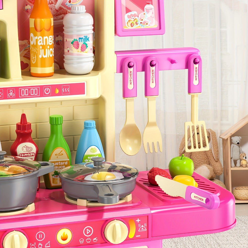Pretend Play Kitchen Playset with Lights & Sounds, Interactive Toy Kitchen Accessories for Toddlers Ages 3+ — image 18