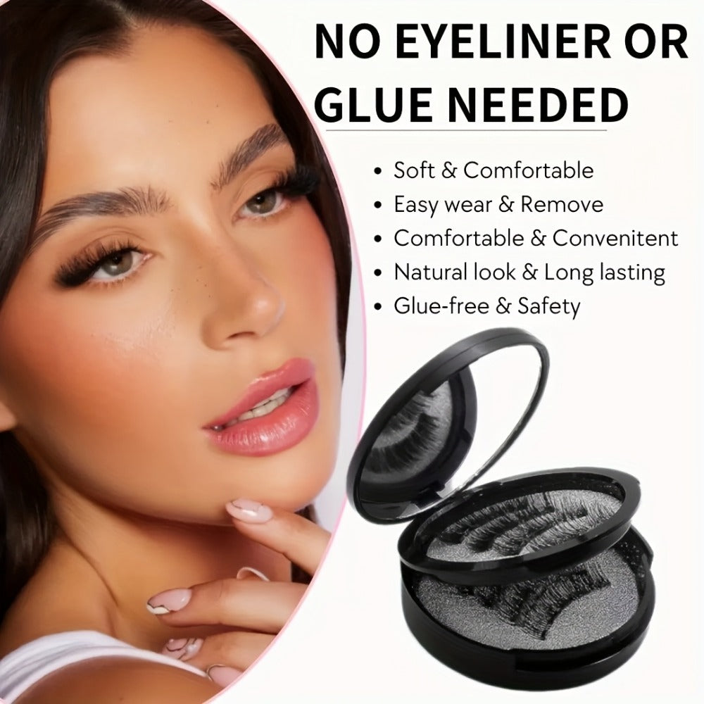 Magnetic False Eyelashes Kit with Eight Pairs, Round Storage Case and Metal Applicator Clip — image 9