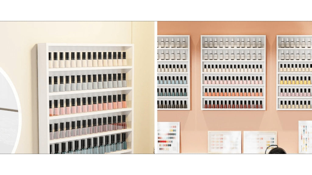 Nail Polish Rack Wall Mount Organizer 6-Tier & 10-Tier with Acrylic Baffle, Salon Display Shelf for Nail — image 16