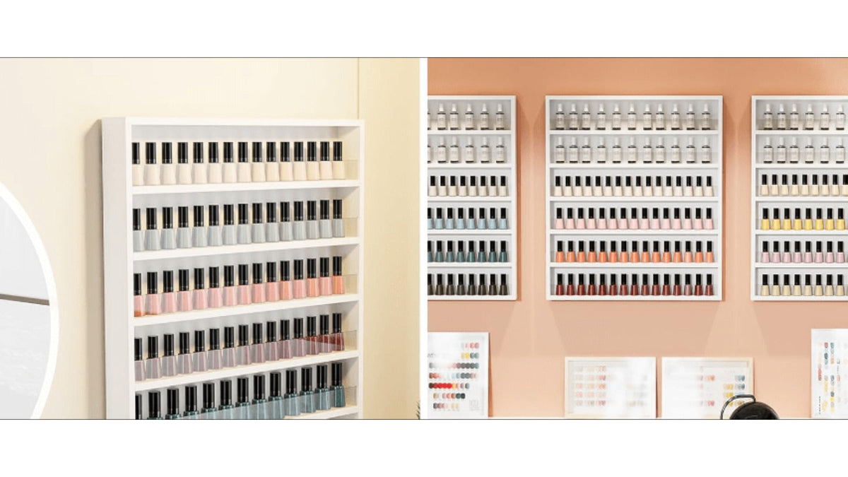 Nail Polish Rack Wall Mount Organizer 6-Tier & 10-Tier with Acrylic Baffle, Salon Display Shelf for Nail — image 16